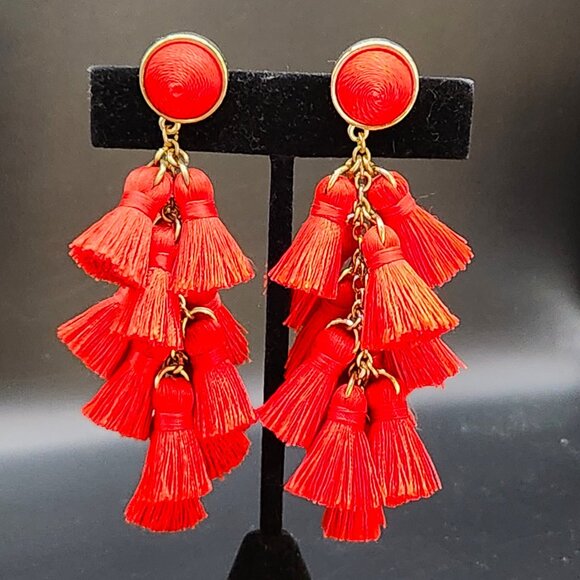 BaubleBar Contessa Multi Tassel Earrings – Holiday Red - Picture 4 of 7